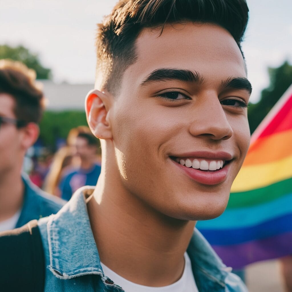 LGBTQ+ students at a campus event organized by an LGBTQ+ community group, studentslyfe.com.