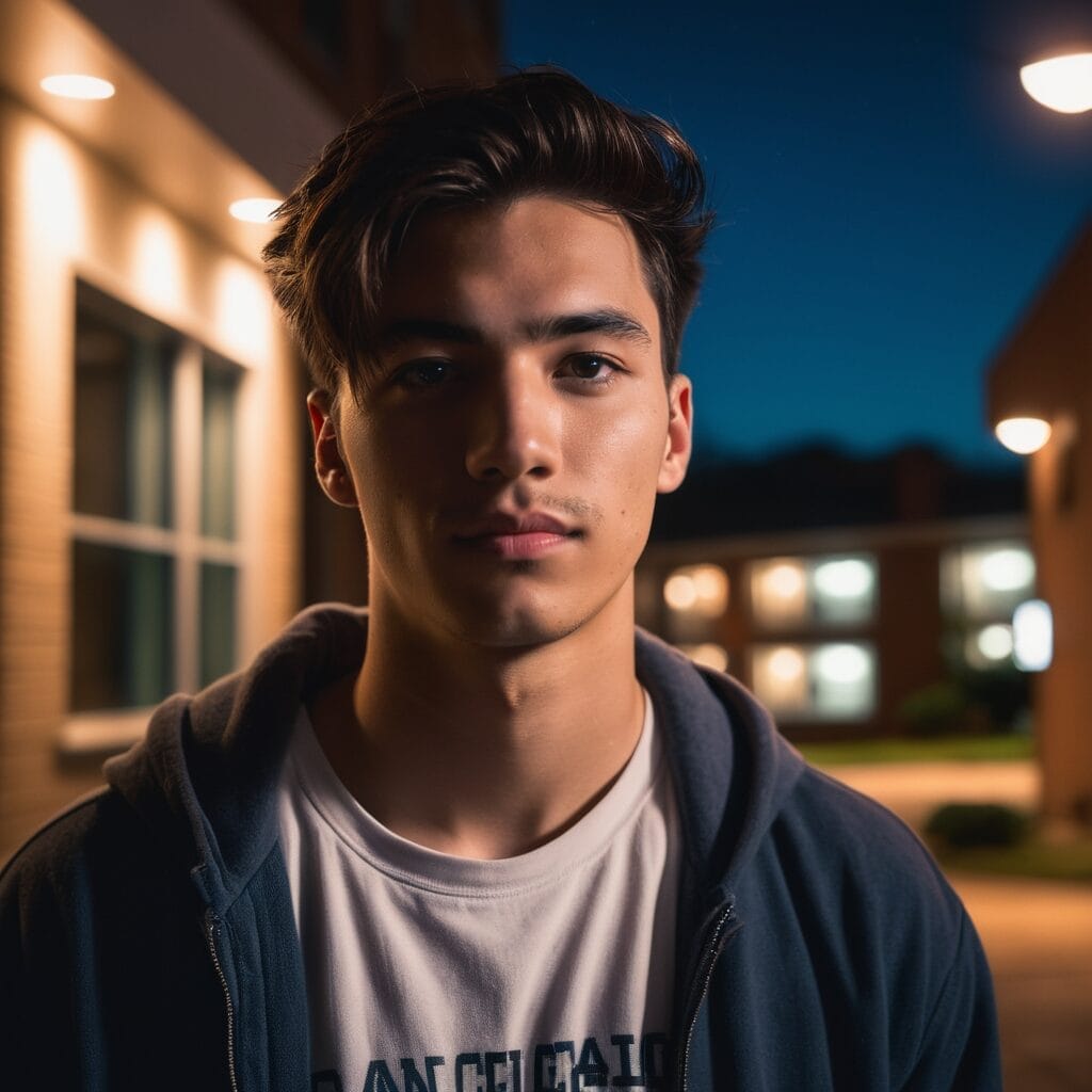 College student hanging out in a dorm room late at night, discussing dorm curfews, studentslyfe.com.